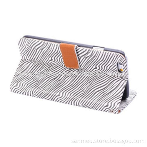Leather mobile phone case for iPhone 6, zebra-stripe perfectly fits the shape, with walletNew